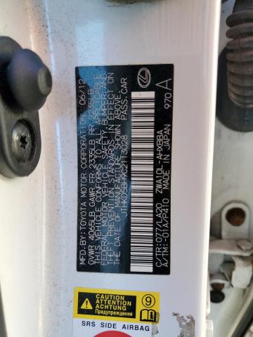 Photo 10 from auction – 2012 LEXUS CT 200 with VIN JTHKD5BH9C2113028