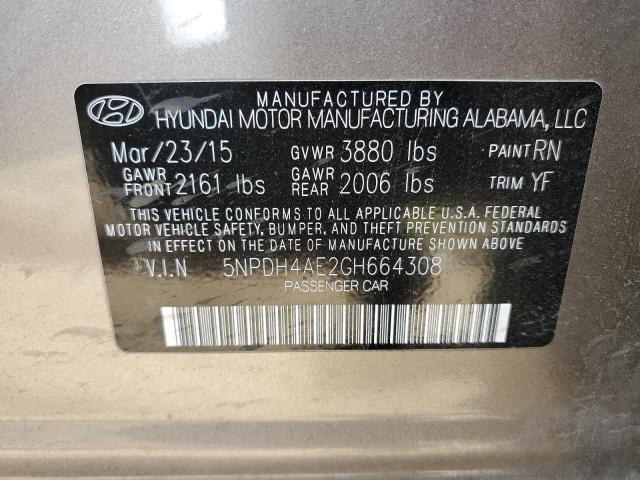 Photo 10 from auction – 2016 HYUNDAI ELANTRA SE with VIN 5NPDH4AE2GH664308