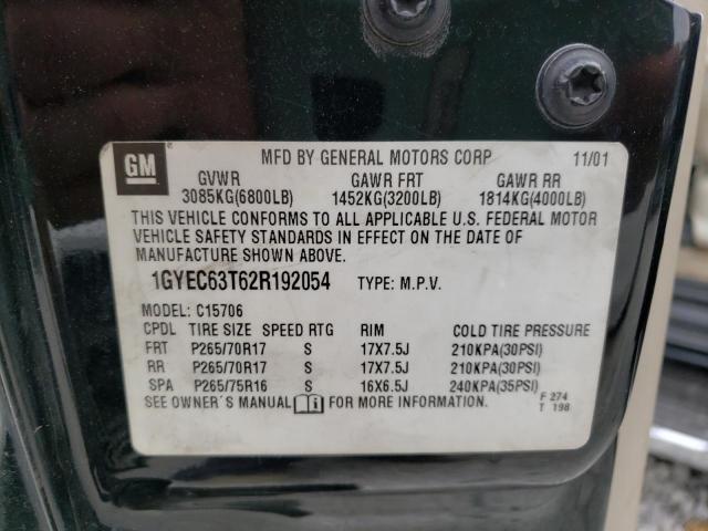 Photo 10 from auction – 2002 CADILLAC ESCALADE L with VIN 1GYEC63T62R192054