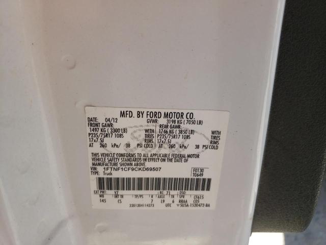 Photo 10 from auction – 2012 FORD F150 with VIN 1FTNF1CF9CKD69507