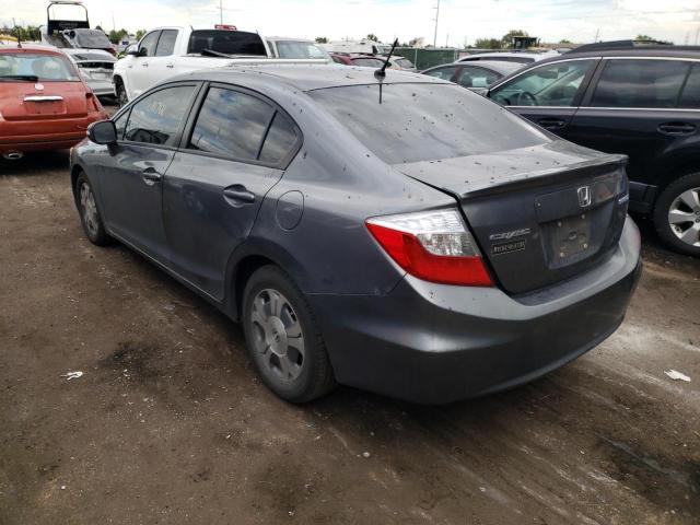 Photo 3 from auction – 2012 HONDA CIVIC HYBR with VIN JHMFB4F35CS007434