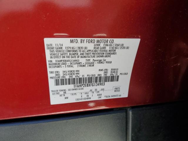 Photo 10 from auction – 2015 FORD TAURUS SEL with VIN 1FAHP2E8XFG134903