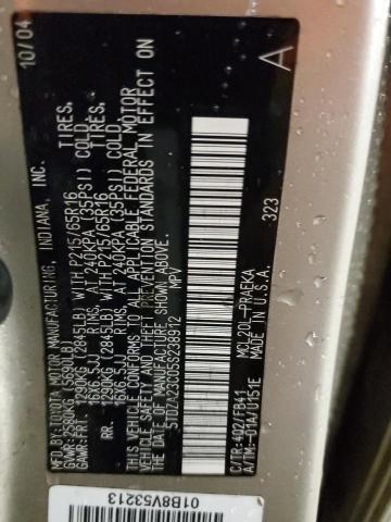 Photo 10 from auction – 2005 TOYOTA SIENNA CE with VIN 5TDZA23C05S238912