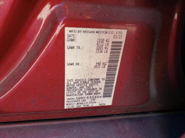 Photo 10 from auction – 2015 NISSAN ALTIMA 2.5 with VIN 1N4AL3AP8FC435404