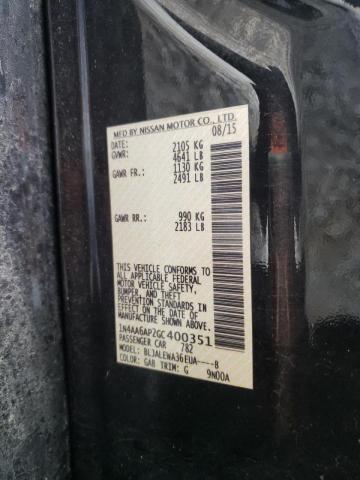 Photo 10 from auction – 2016 NISSAN MAXIMA 3.5 with VIN 1N4AA6AP2GC400351