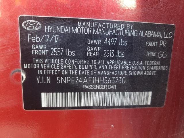Photo 10 from auction – 2017 HYUNDAI SONATA SE with VIN 5NPE24AF1HH563230