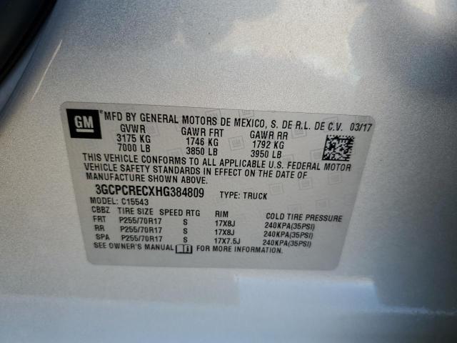 Photo 10 from auction – 2017 CHEVROLET SILVERADO with VIN 3GCPCRECXHG384809