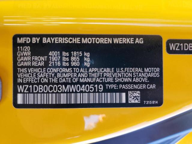 Photo 10 from auction – 2021 TOYOTA SUPRA BASE with VIN WZ1DB0C03MW040519