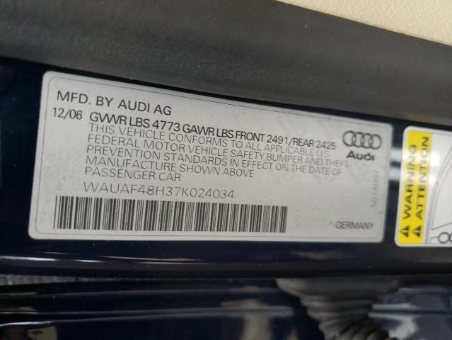 Photo 10 from auction – 2007 AUDI A4 2.0T CA with VIN WAUAF48H37K024034