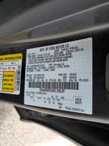 Photo 10 from auction – 2018 FORD FUSION TIT with VIN 3FA6P0D93JR124639