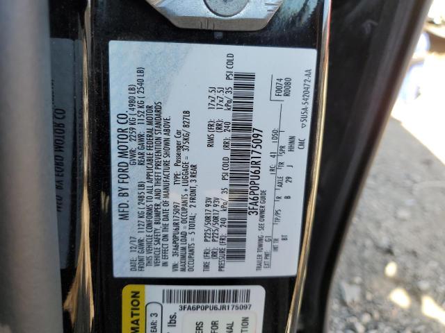 Photo 10 from auction – 2018 FORD FUSION SE with VIN 3FA6P0PU6JR175097