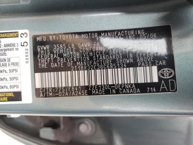 Photo 10 from auction – 2006 TOYOTA COROLLA CE with VIN 2T1BR32E36C685134
