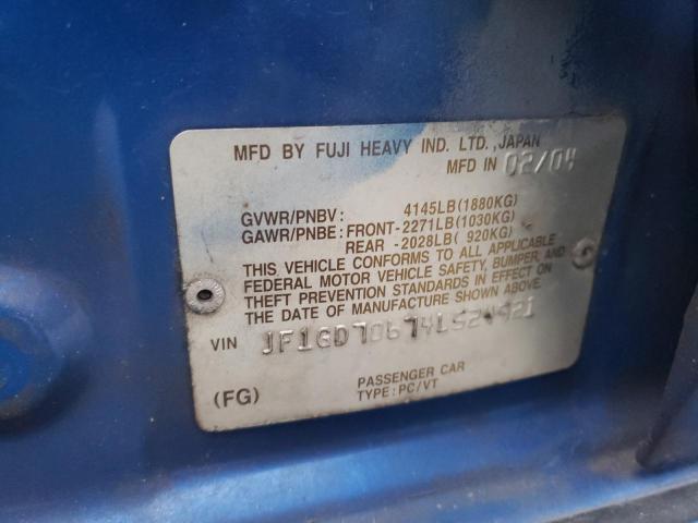 Photo 10 from auction – 2004 SUBARU IMPREZA WR with VIN JF1GD70674L524921