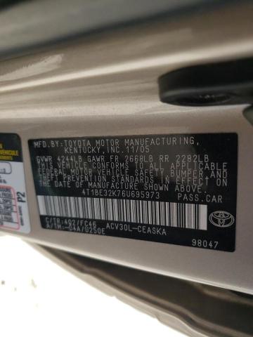 Photo 10 from auction – 2006 TOYOTA CAMRY LE with VIN 4T1BE32K76U695973