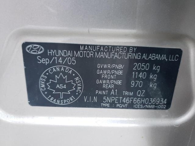 Photo 10 from auction – 2006 HYUNDAI SONATA GL with VIN 5NPET46F66H036934