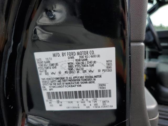 Photo 10 from auction – 2012 FORD ESCAPE XLT with VIN 1FMCU9D71CKB47106