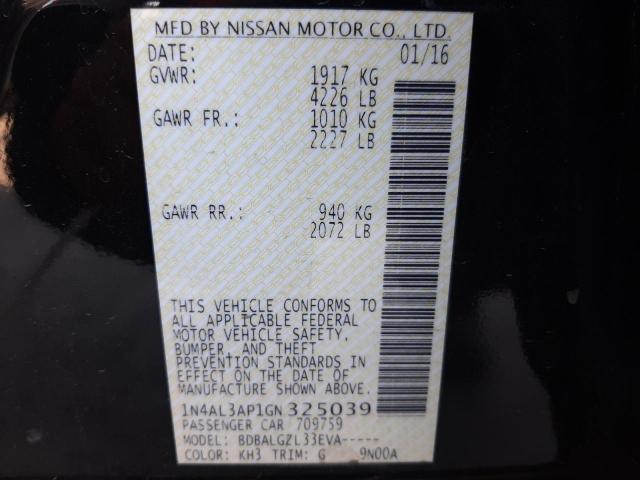 Photo 10 from auction – 2016 NISSAN ALTIMA 2.5 with VIN 1N4AL3AP1GN325039