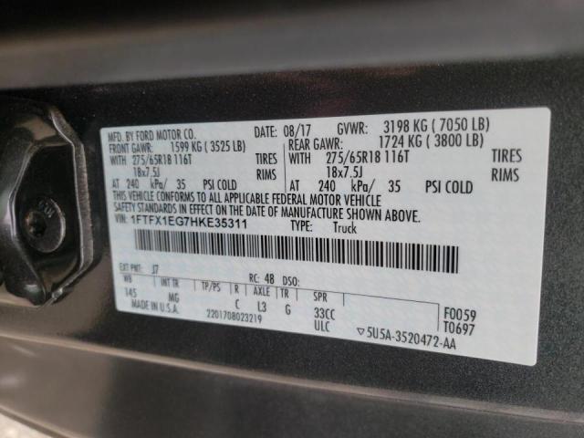 Photo 10 from auction – 2017 FORD F150 SUPER with VIN 1FTFX1EG7HKE35311