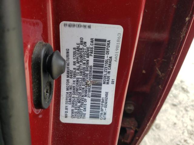 Фото 10 с аукциона – 2003 TOYOTA COROLLA CE с VIN 2T1BR32E03C029565