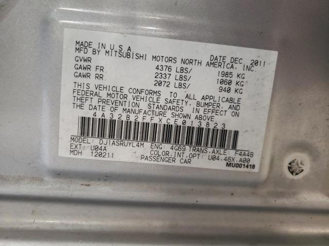 Photo 10 from auction – 2012 MITSUBISHI GALANT FE with VIN 4A32B2FFXCE013823