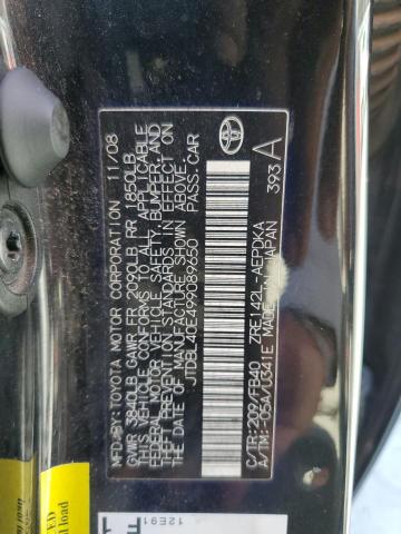 Photo 10 from auction – 2009 TOYOTA COROLLA BA with VIN JTDBL40E499089650