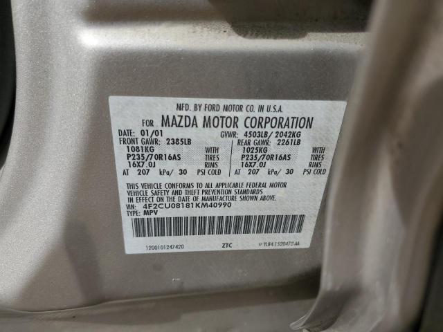 Фото 10 с аукциона – 2001 MAZDA TRIBUTE LX с VIN 4F2CU08181KM40990