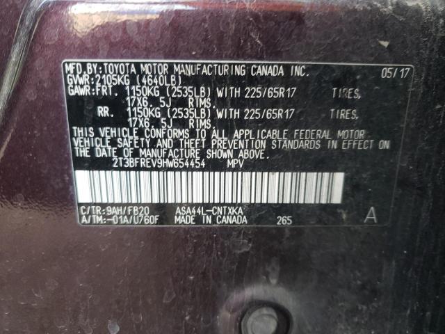 Photo 10 from auction – 2017 TOYOTA RAV4 LE with VIN 2T3BFREV9HW654454