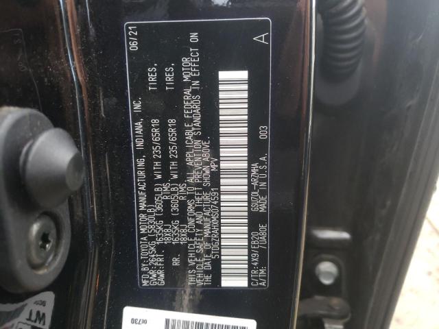 Photo 10 from auction – 2021 TOYOTA HIGHLANDER with VIN 5TDGZRAHXMS074591