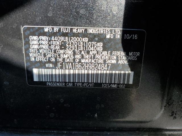 Photo 10 from auction – 2017 SUBARU WRX with VIN JF1VA1B62H9824847