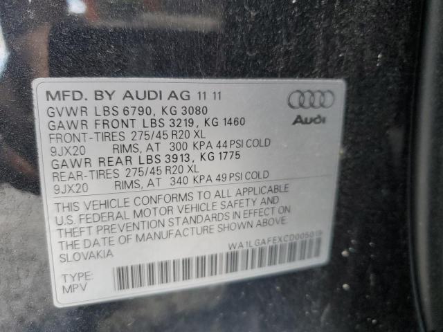 Photo 10 from auction – 2012 AUDI Q7 PREMIUM with VIN WA1LGAFEXCD005019