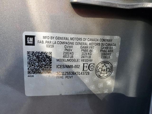 Photo 10 from auction – 2019 CHEVROLET IMPALA LT with VIN 2G11Z5S36K9143728