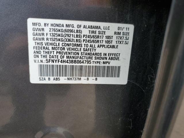 Photo 10 from auction – 2011 HONDA PILOT EX with VIN 5FNYF4H43BB064795