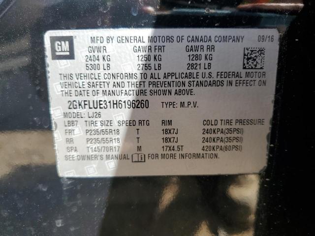 Photo 10 from auction – 2017 GMC TERRAIN SL with VIN 2GKFLUE31H6196260