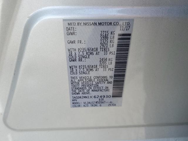 Photo 10 from auction – 2018 NISSAN PATHFINDER with VIN 5N1DR2MN1JC624930