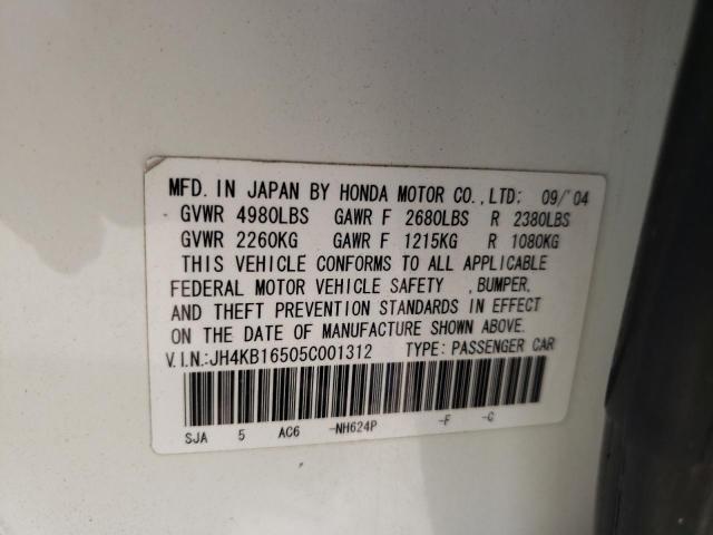 Photo 10 from auction – 2005 ACURA RL with VIN JH4KB16505C001312