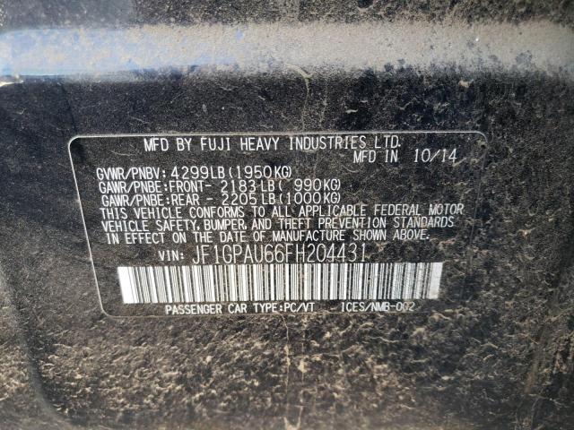 Photo 10 from auction – 2015 SUBARU IMPREZA SP with VIN JF1GPAU66FH204431