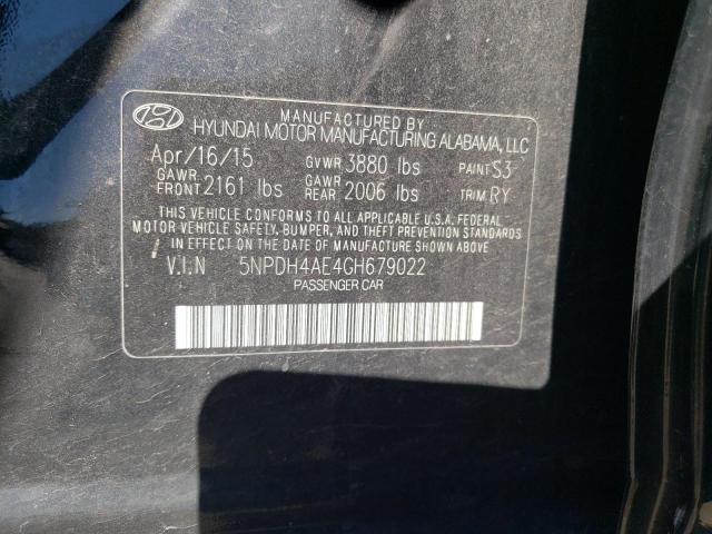 Photo 10 from auction – 2016 HYUNDAI ELANTRA SE with VIN 5NPDH4AE4GH679022