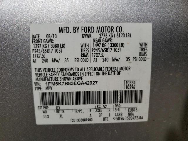Photo 10 from auction – 2014 FORD EXPLORER with VIN 1FM5K7B83EGA42927