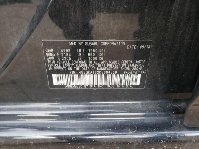 Photo 10 from auction – 2019 SUBARU IMPREZA LI with VIN 4S3GKAT62K3604858