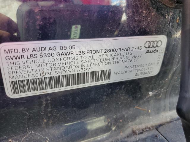 Photo 10 from auction – 2006 AUDI A6 4.2 QUA with VIN WAUDL74F76N067526