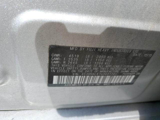 Photo 10 from auction – 2016 SUBARU LEGACY 2.5 with VIN 4S3BNAL67G3031741