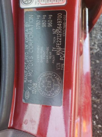 Photo 10 from auction – 2009 KIA SPECTRA EX with VIN KNAFE221295649700