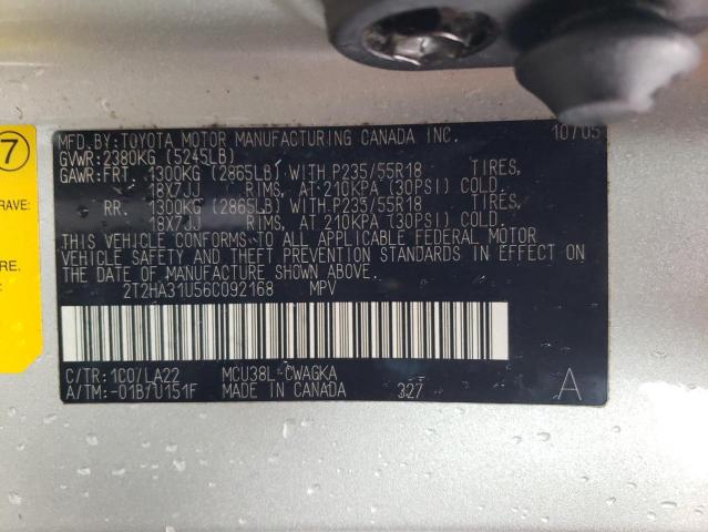 Photo 10 from auction – 2006 LEXUS RX 330 with VIN 2T2HA31U56C092168
