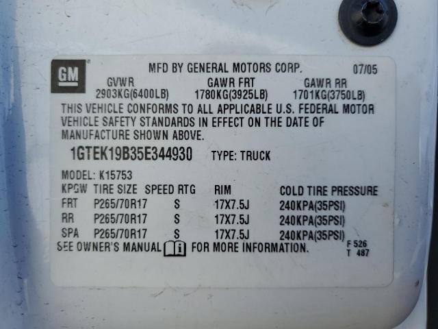 Photo 10 from auction – 2005 GMC NEW SIERRA with VIN 1GTEK19B35E344930