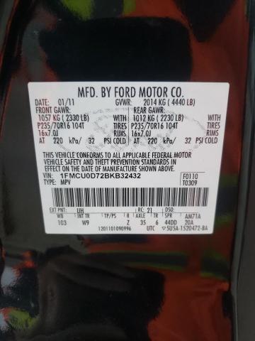 Photo 10 from auction – 2011 FORD ESCAPE XLT with VIN 1FMCU0D72BKB32432