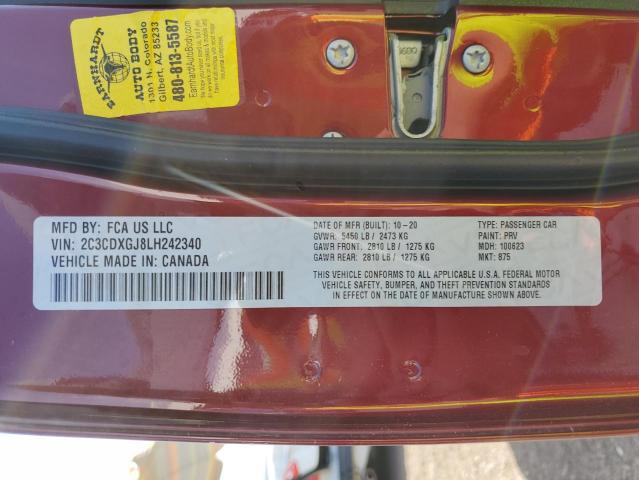 Photo 10 from auction – 2020 DODGE CHARGER SC with VIN 2C3CDXGJ8LH242340