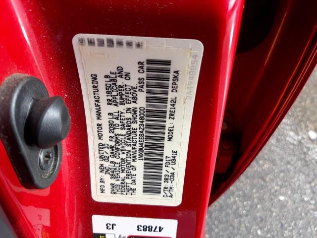Photo 10 from auction – 2010 TOYOTA COROLLA BA with VIN 1NXBU4EE8AZ348000