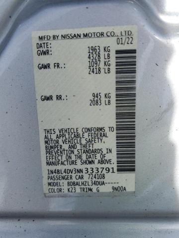 Photo 14 from auction – 2022 NISSAN ALTIMA SV with VIN 1N4BL4DV3NN333791