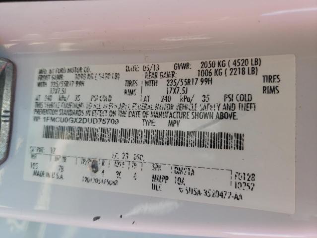 Photo 10 from auction – 2013 FORD ESCAPE SE with VIN 1FMCU0GX2DUD75709