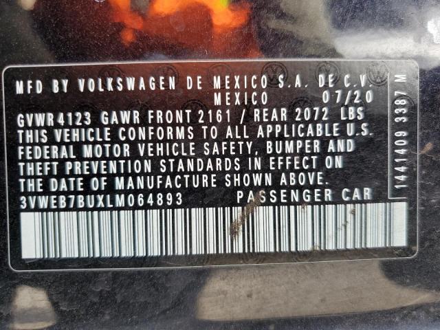 Photo 10 from auction – 2020 VOLKSWAGEN JETTA SEL with VIN 3VWEB7BUXLM064893
